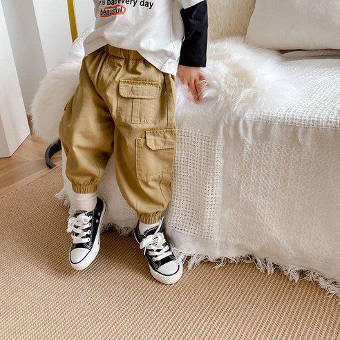 Arbe Children's Here Banding Jogger Biscuit Cotton Pants