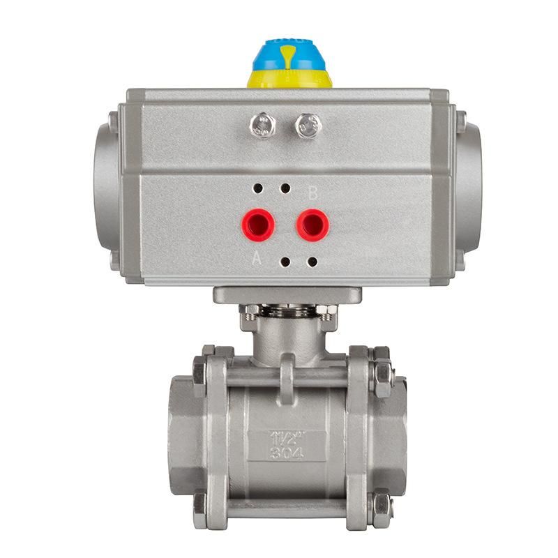 Q611F-16P Three-Piece Pneumatic Ball Valve 304 Stainless Steel Threaded Ball Valve