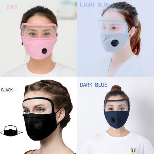 4-in-1 Face Shield With Nose Mask + Filter Breathing Valve