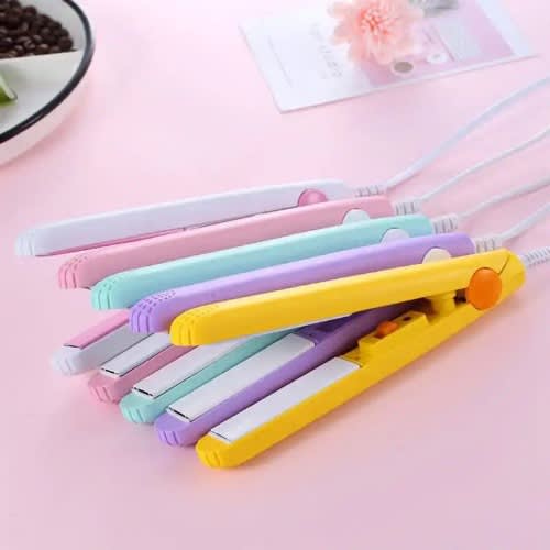 Mini Hair Straightener Small Power Plug Curling Hair Straightner And Nylon Sealer.
