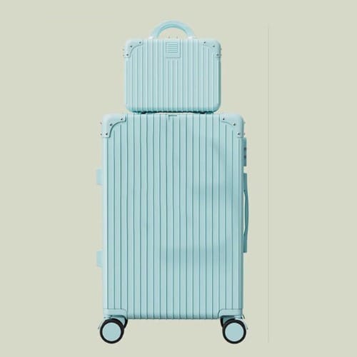 Lightweight Durable Travel Box - Luggage Travel Boxs With Mini Bag & Rollable Wheels - Mint Green