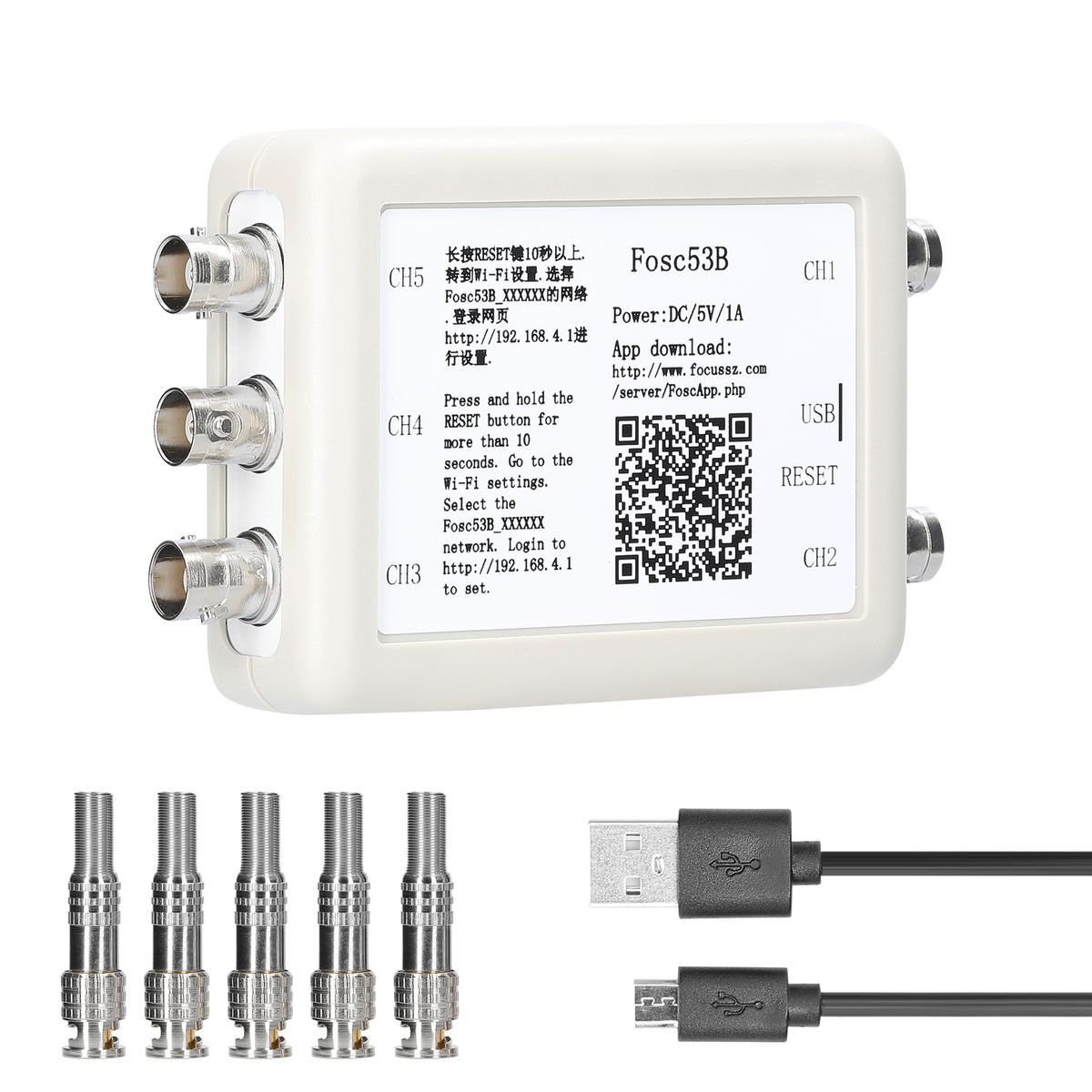 Wireless Wi-Fi And USB Virtual 5-Channel Oscilloscope