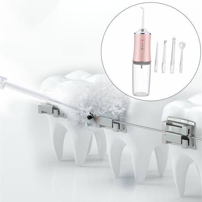 Tartar Remover Electric Water Flosser Teeth Cleaner Tongue Kit Pink