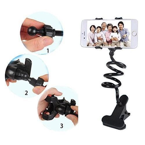 Phone Holder 360 Rotate Flexible For Stand Bed Desktop - Black