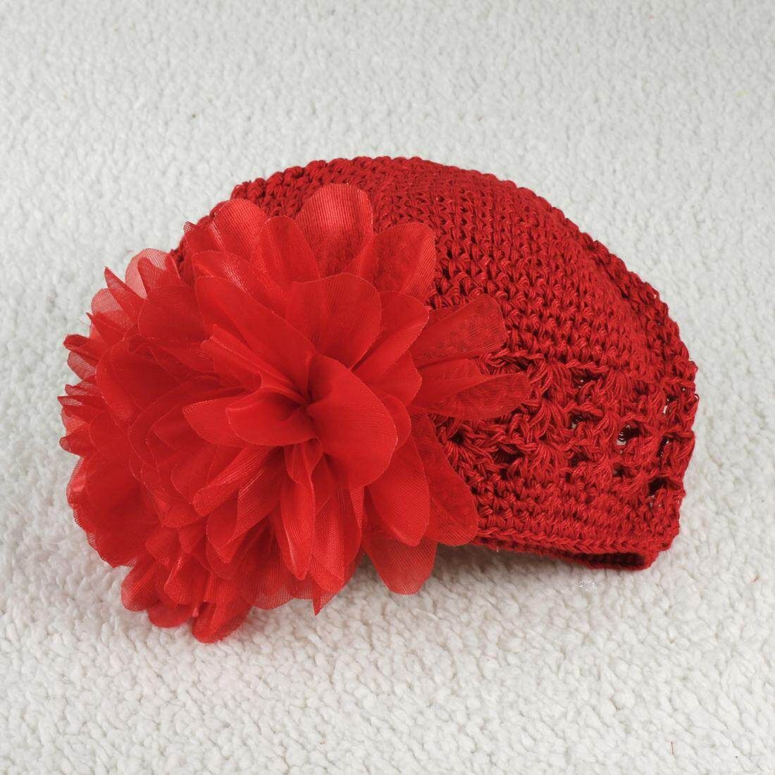 Warm Winter Baby Infant Toddler Beanie Hat Kids Boys Girls Hand Crochet Knit Cap Red Red