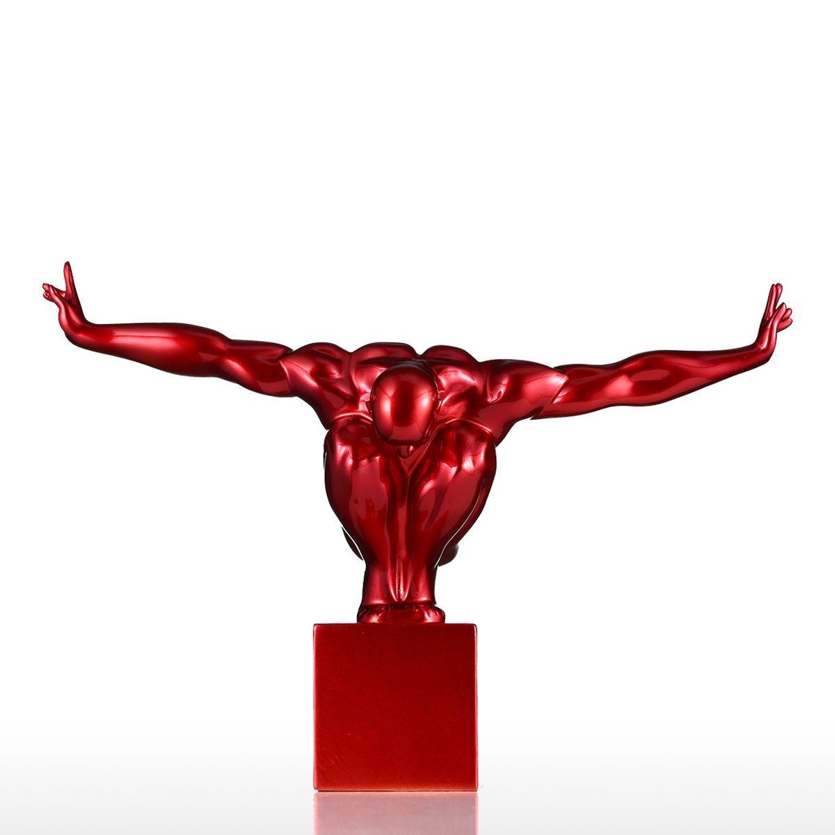 Diver TOOARTS Fiberglass Sculpture Home Decoration Light Red