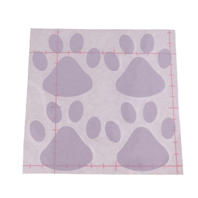 Easy Install Car Sticker Dog Footprint Decals Puppy Claw White White