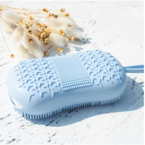 Soft Massage Exfoliating Bath Brush Scrubber-blue