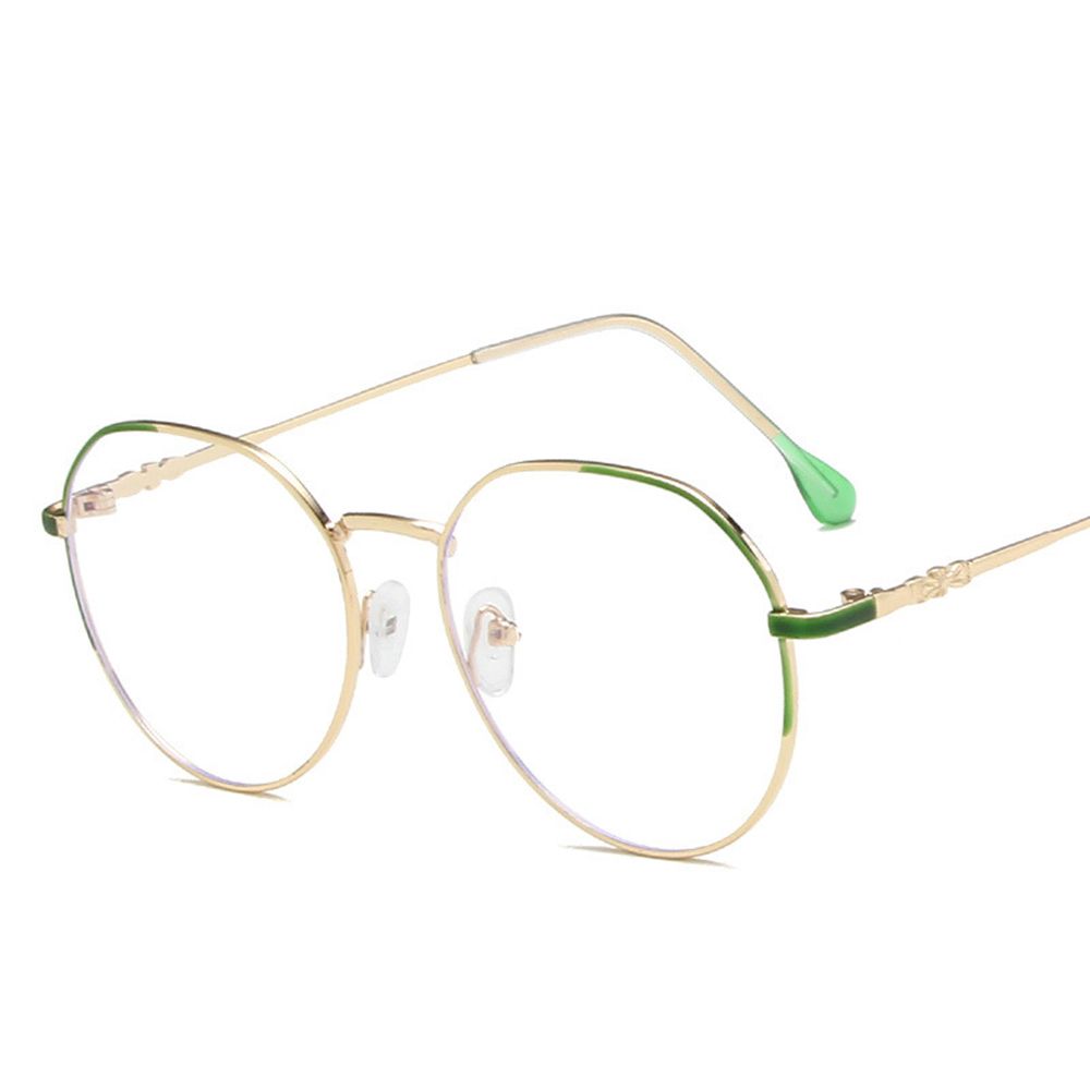 Metal Frame Glasses Anti Blue Light Polygon Round Glasses