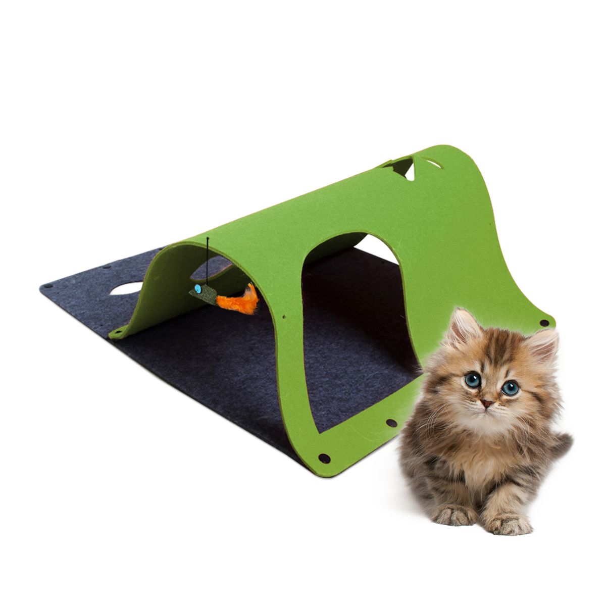 Kittens Cats Tunnel DIY Felt Cloth Assemble Toy Pet Play