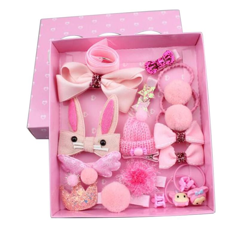 18Pcs/Set Children'S Fashion Hair Clip Girls Elastic Hair