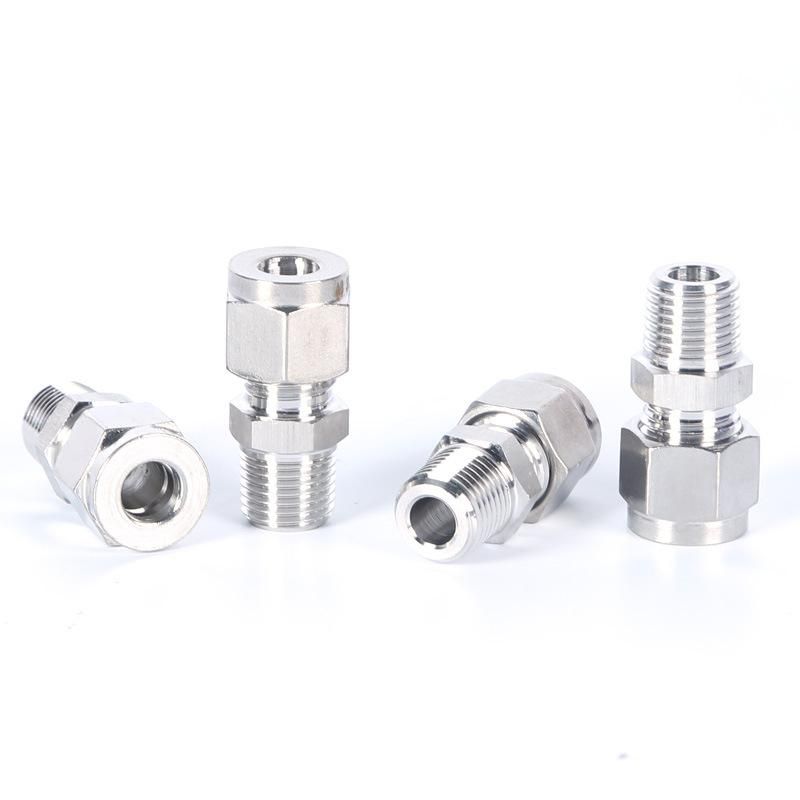 Spot Supply 304 Stainless Steel Card Sets Straight Connector Zg1/8-1 "Inch 3,4,5,6,8,10 Card Sleeve Straight