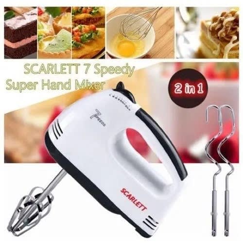 7 Speedy Hand Mixer With Chrome Beater + Dough Hook