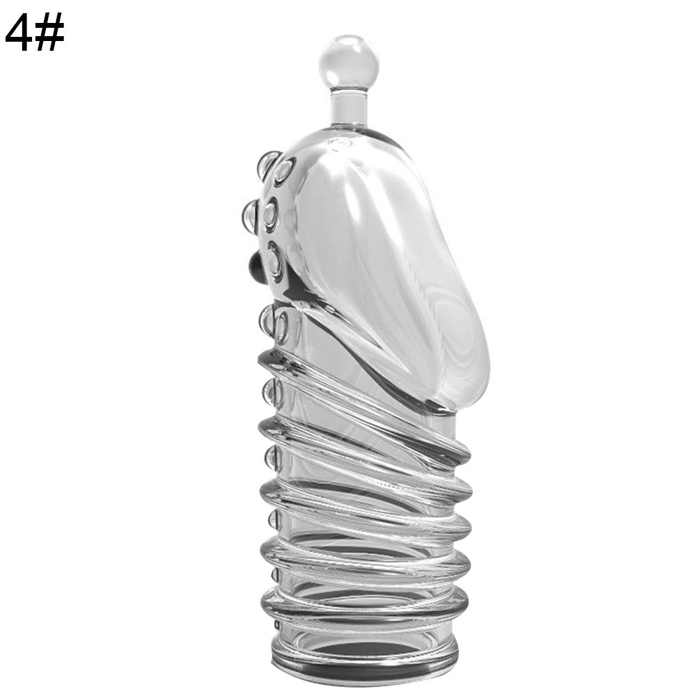 Male Reusable Penis Sleeve Dildo Extender Enlargement-