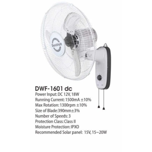 Non -rechargeable Ac/dc Wall Fan