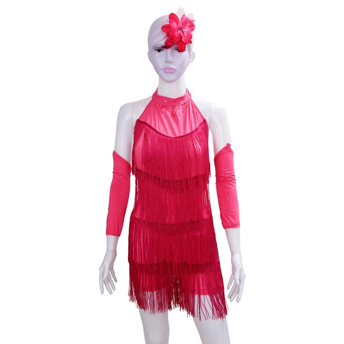 Latin Dance Dress Gis 140cm Latin Fringe Dress Ballroom