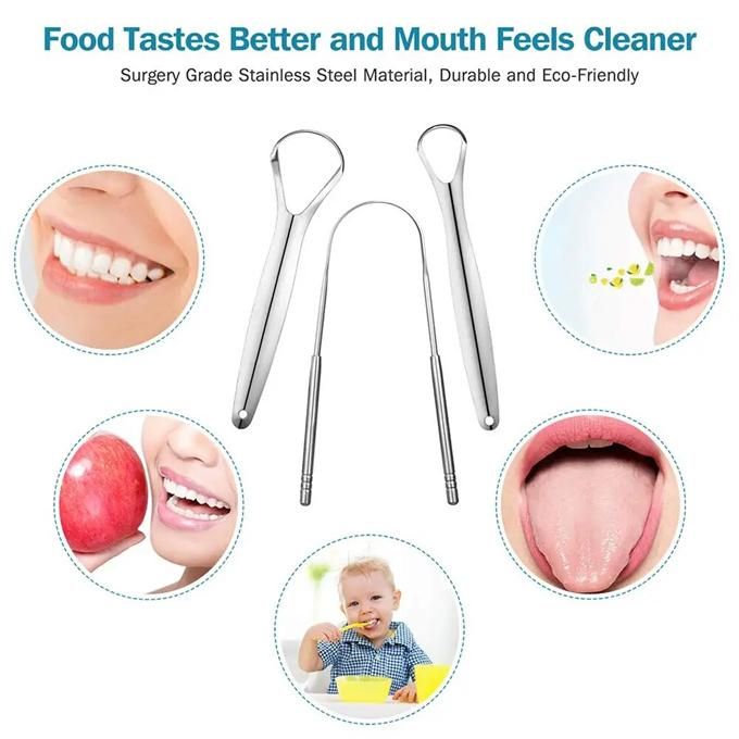 3-Pack Tongue Cleanser for Adults and Kids Fresh Breath Tongue Brush
