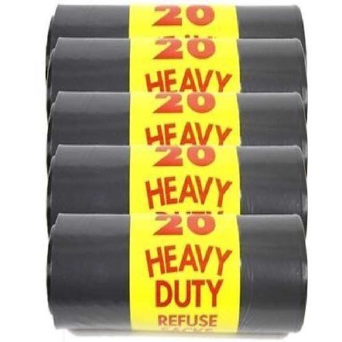 Heavy Duty Refuse/Waste Sacks 20 Pieces X 5 Rolls