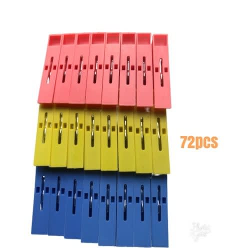 Plastic Laundry Clothes Pegs - 72 Pcs