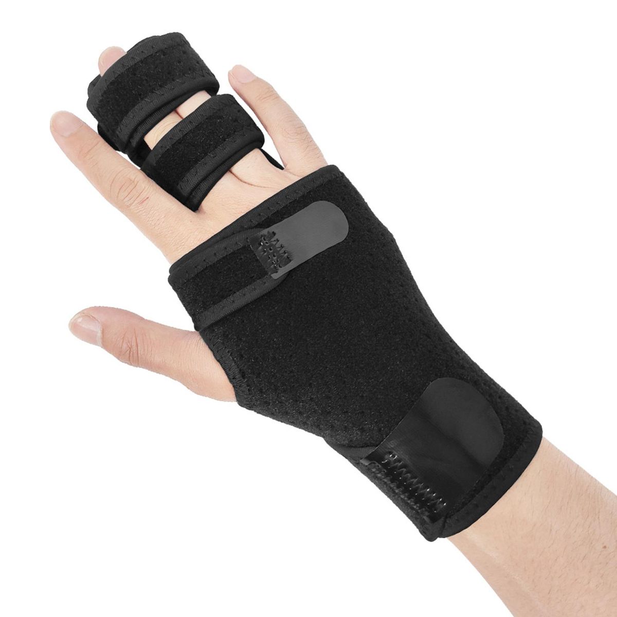 Finger Guards with Removable Splint Finger Support Brace Two or Three Fingers Stabilizer Adjustable Full Finger or Hand Brace for Home Work Sleep Pain Relief Right Hand