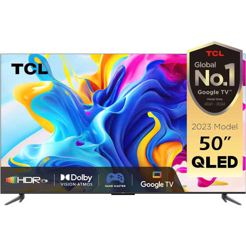 50" Ultra HD Android Smart QLED Google TV 50C645 - Black
