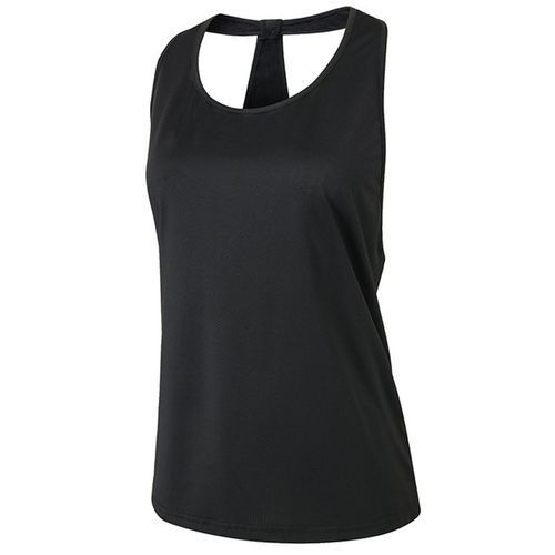 Women's Sports Blouse Breathable Fitness Vest Running Sleeveless Top（Black）