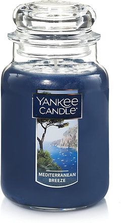 Large Jar Candle, Mediterranean Breeze- Blue