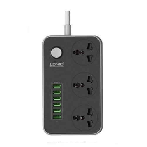 Ldnio Extension Cord With 3ac Sockets + 6 Usb Ports Charger