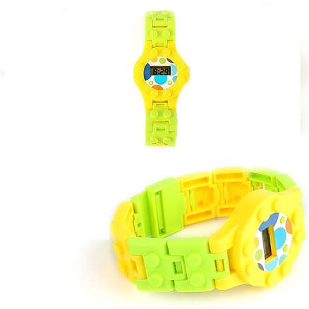 Building Bricks And Digital Watch For Kids, Yellow