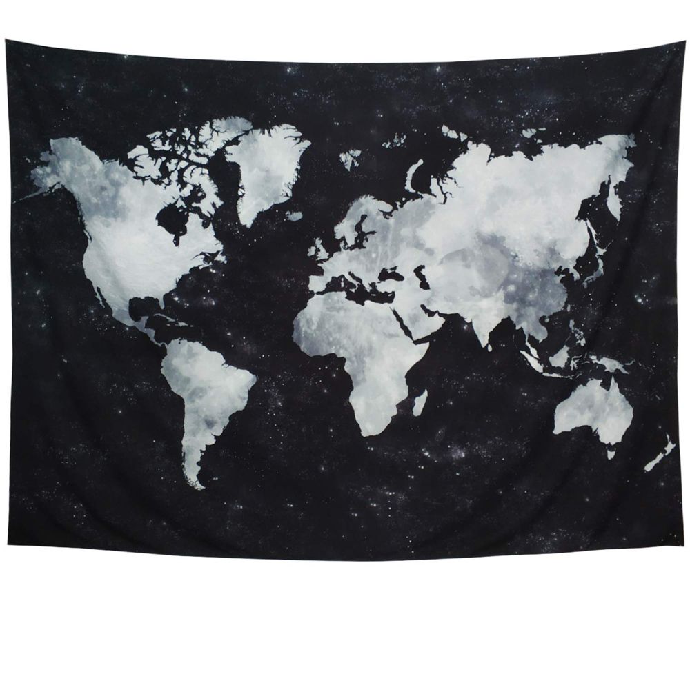 World Map Globe Galaxy Constellation Tapestry