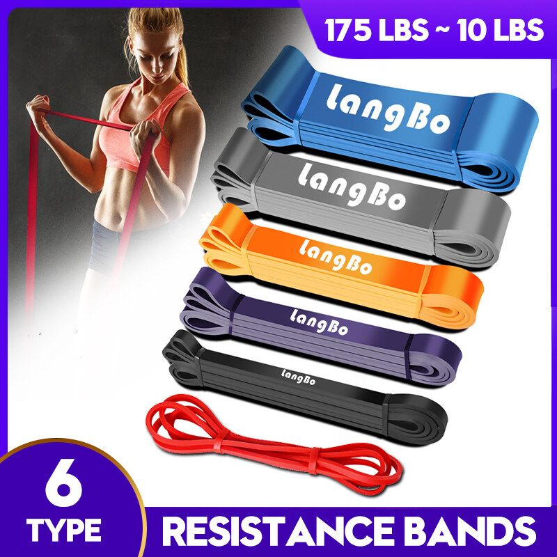 10-175LBS 82 Inch Resistance Bands Exercise Loops, Yoga Fitness Workout Rubber Bands For Physical Therapy, Rehab, Stretching, Home Fitness Red