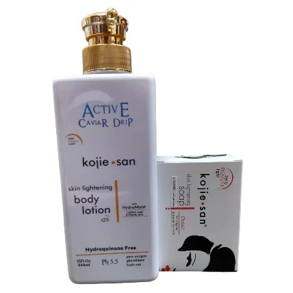 Super Lightening Combo - Active Caviar Lotion 444ml And Kojie San Soap 135g - Set Of Two