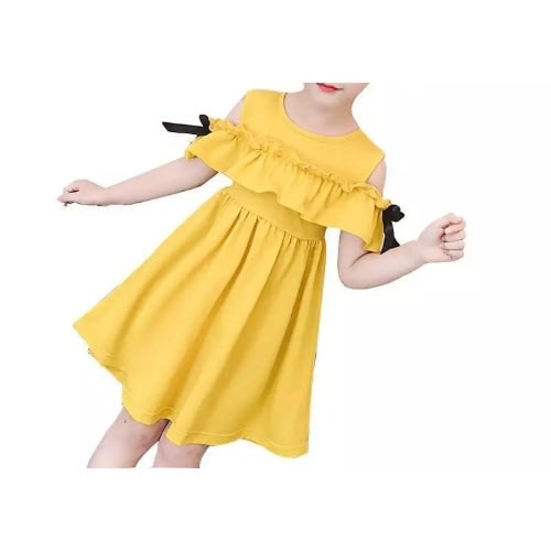 Cold Shoulder Dress- Yellow