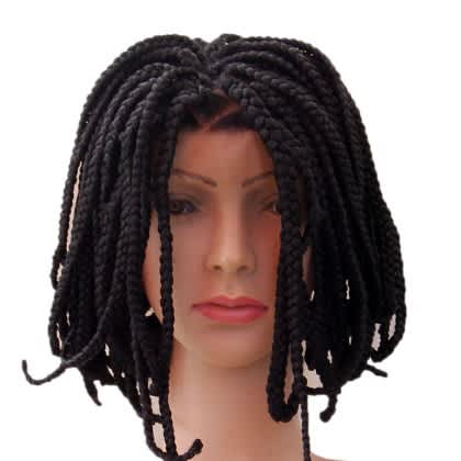 Selma Lace Front Braided Bob Wig - 14" - #1B