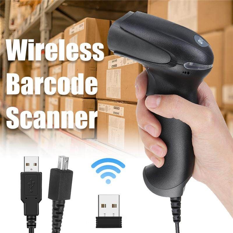 2in1 2.4G USB Wireless/Wired Barcode Scanner Laser Handheld Reader Bar For For Supermarket Library Express Company Retail Store Warehouse
