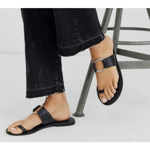 Female Ring Slippers - Black