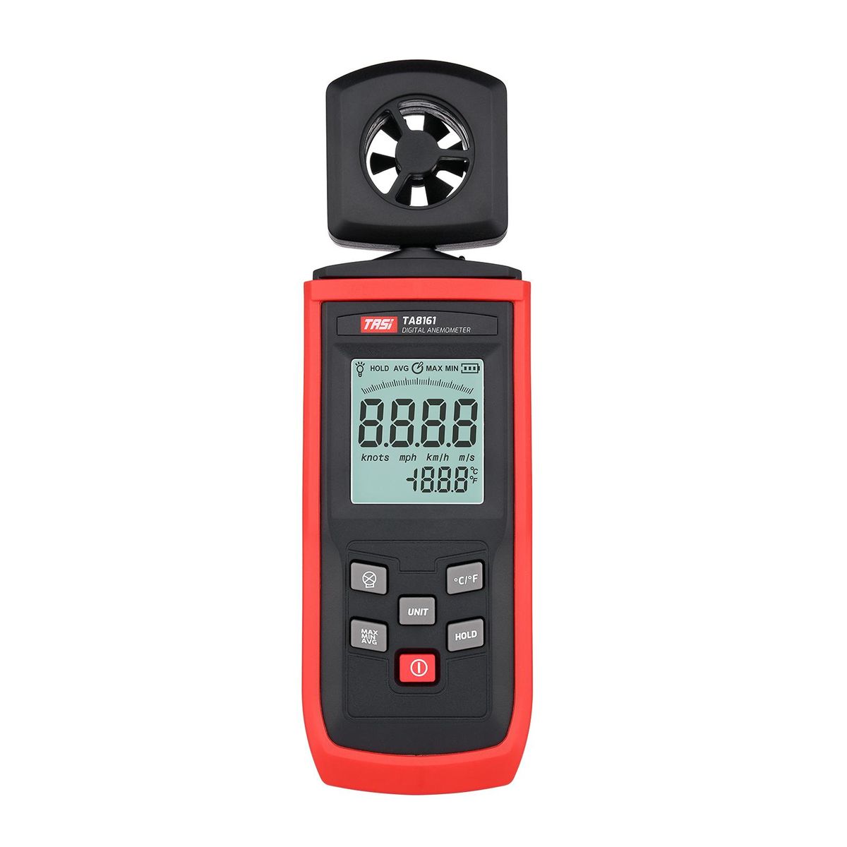 TASI TA8161 Digital Anemometer High Precision Handheld Anemograph Wind Velocity Indicator Air Velocity Air Temperature Measurement