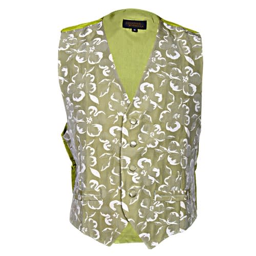 Classic Patterned Waistcoat - Lemon & White