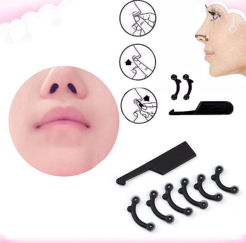 6PCS/Set 3 Size Beauty Nose Up Lifting Bridge Shaper Massage Tool No Pain Nose Shaping Clip Clipper Women Girl Massager