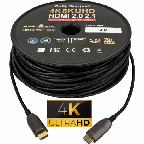 50m Fibre Active Optical Hdmi Cable Supports 4k And 8k