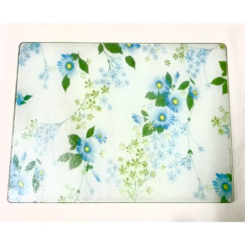 Prima Floral Patterned Glass Cutting Board - (40 X 30cm)