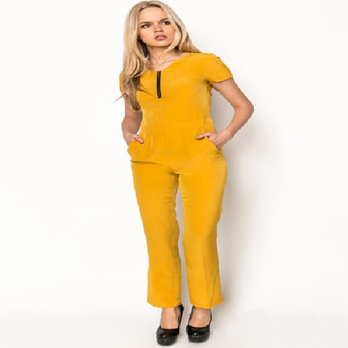 Zip Front Bright Jumpsuit