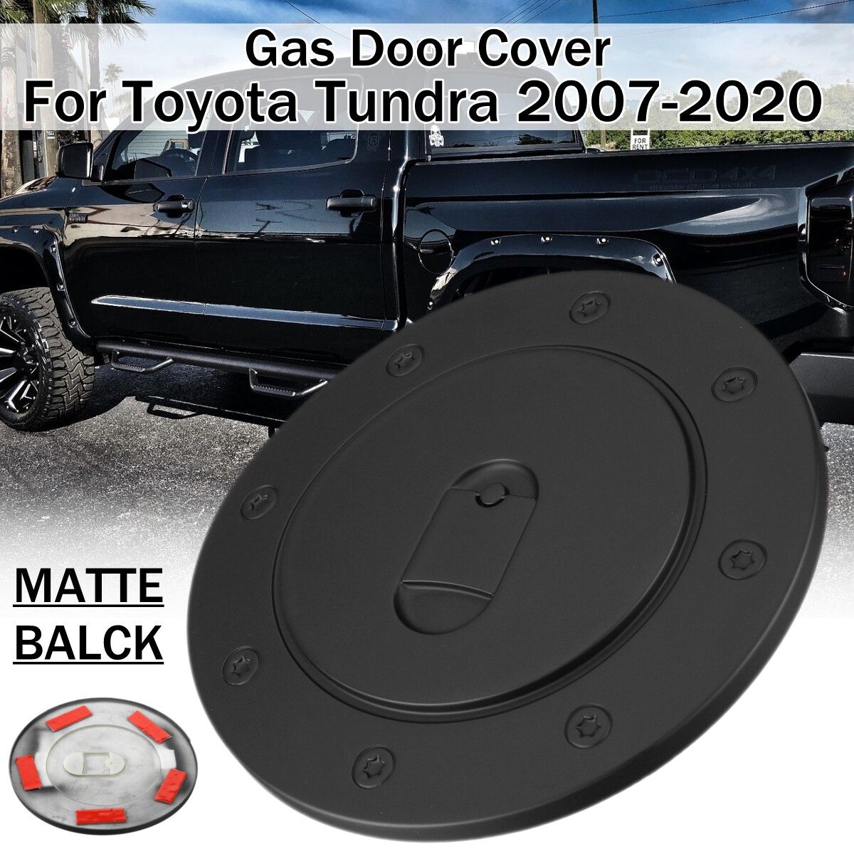 Matte Black Car Gas Door Cover For Toyota Tundra 2007-2020