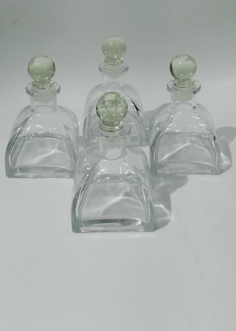 Aromatherapy Glass Diffuser Bottle With Globular Lid - 4pcs