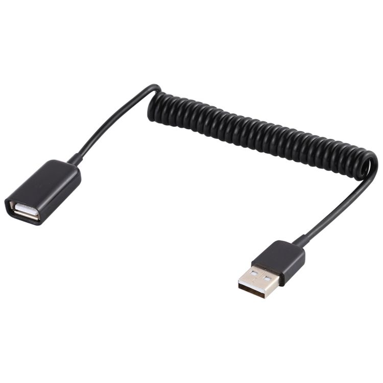 USB Male To USB Female Laptop Spring Charging Cable