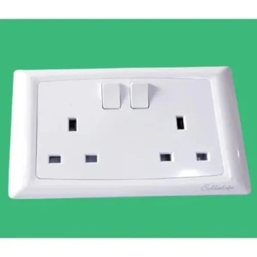 Double Electric 13a 2-gang Switched Socket