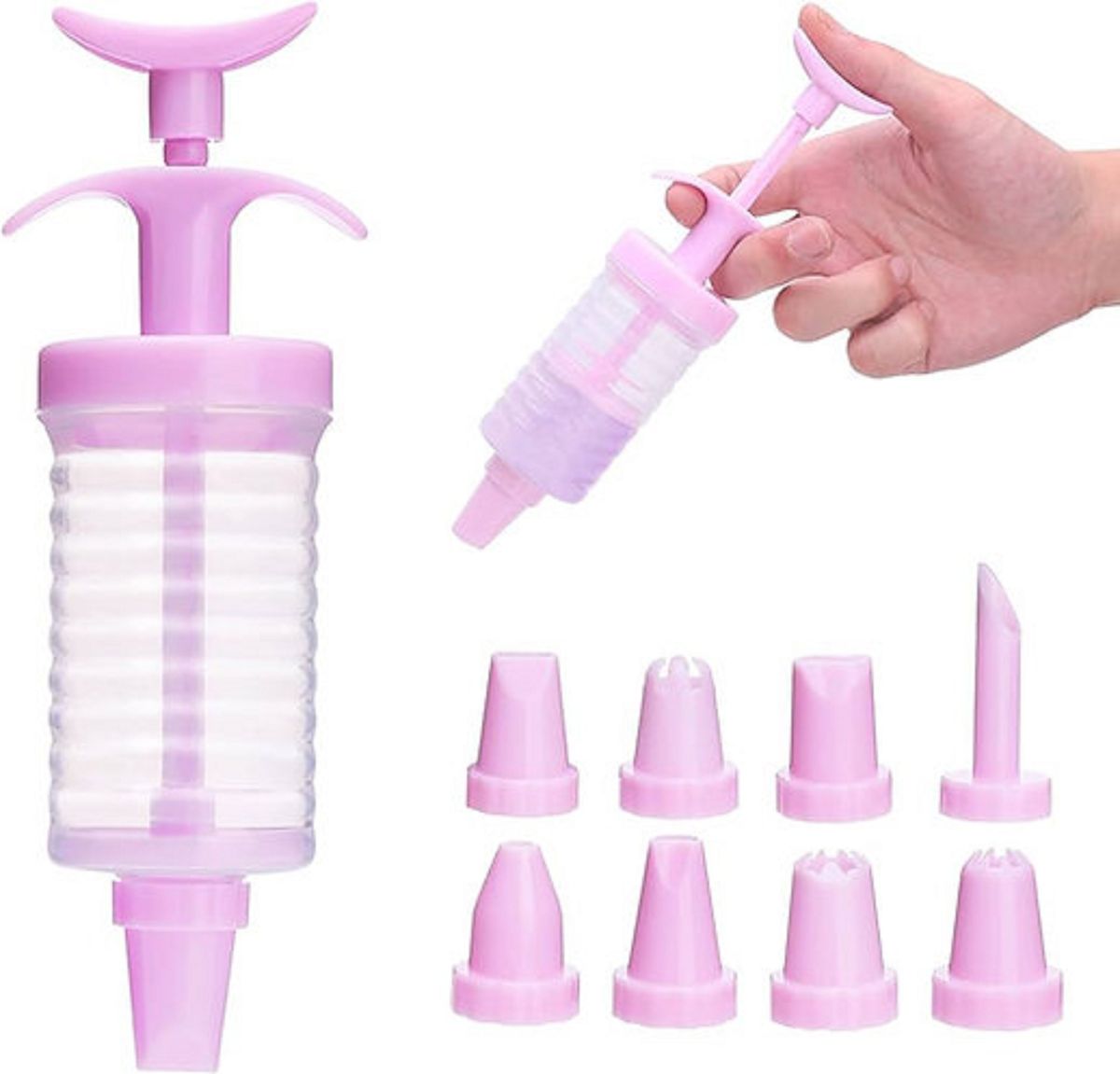 8-Piece Icing Nozzles Pink