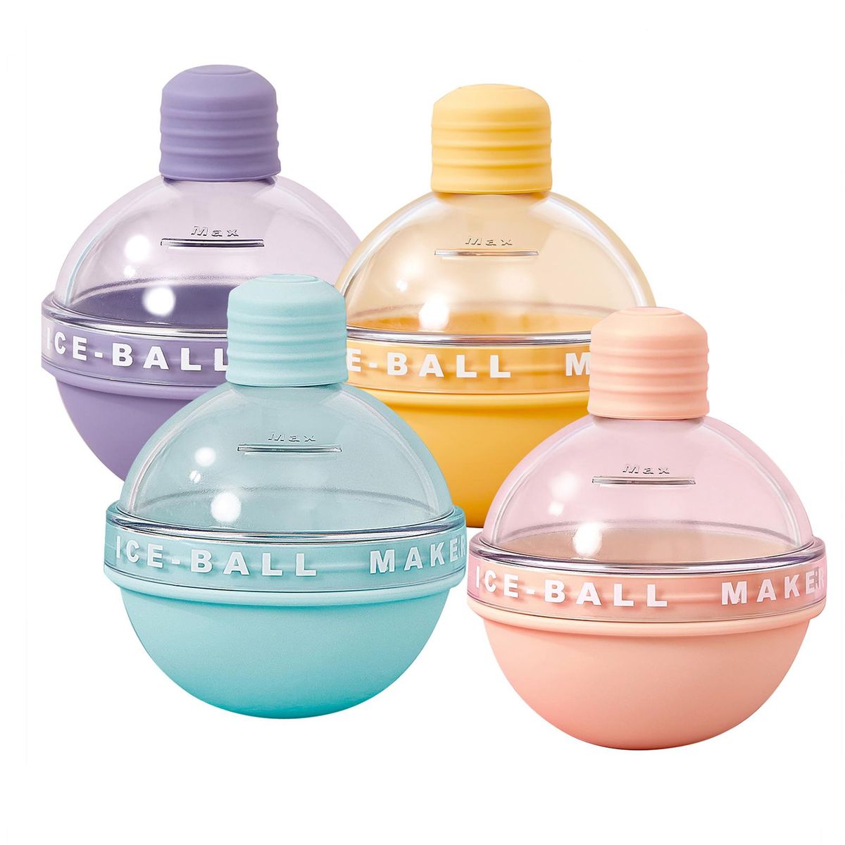 4pcs Ice Ball Maker 2.4 Inches Big Ice Ball Mold Silicone Cute Bulb-shaped for Whiskey Cocktails