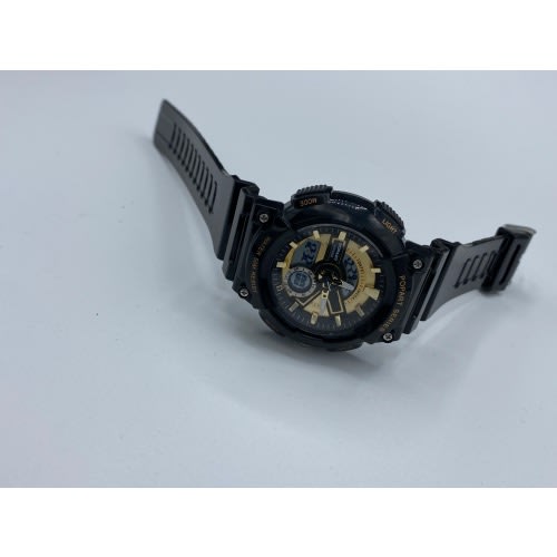 Waterproof Unisex Rubber Strap Wrist Watch Black