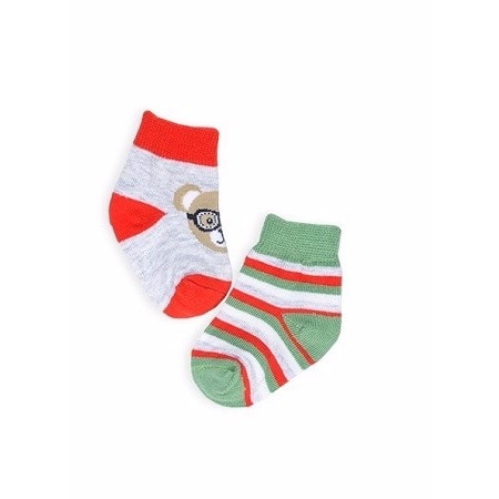 2Pack Bear Fine Gauge Socks - Multicolour